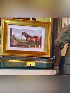 Equestrian Reproduction of Vintage Print Framed and Matted 5x7